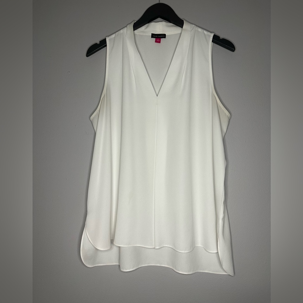 Vince Cameo Cream Sleeveless Top Size L